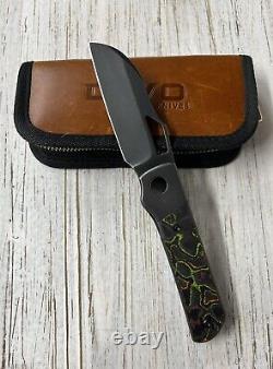 Divo Knives Stout 80s Camo Carbon BW 20CV Blade Steel Timascus Backspacer