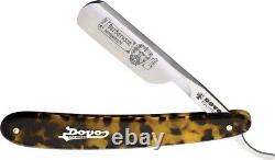 Dovo Barbarossa Straight Folding Carbon Steel Razor Blade Faux Tortoise Handle