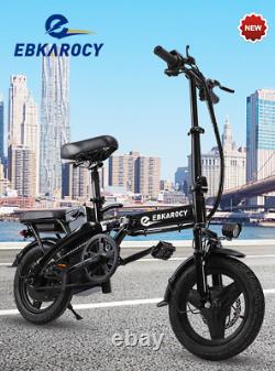 EBKAROCY Folding Electric Bike 14'' 400W Motor Ebike 48V 15AH Lithium Battery