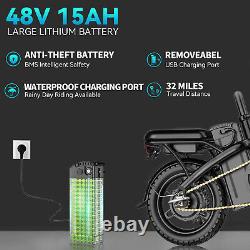 EBKAROCY Folding Electric Bike 14'' 400W Motor Ebike 48V 15AH Lithium Battery