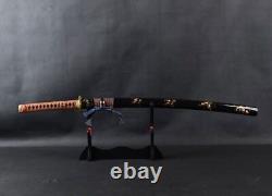 Electroplating Red Japanese Sword Samurai Katana Folded Carbon Steel Practise