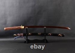 Electroplating Red Japanese Sword Samurai Katana Folded Carbon Steel Practise