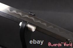 Folded 1095 Carbon Steel Japanese Samurai Katana Sword Clay Tempered Sharp Blade