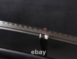 Folded 1095 Carbon Sword Japanese Katana Clay Tempered Bo-hi Full Tang Sharp