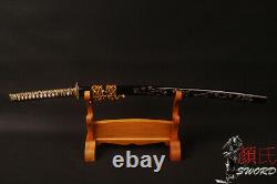 Folded Steel Clay Tempered Full Tang Japanese Samurai Katana Sharp Blade