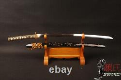 Folded Steel Clay Tempered Full Tang Japanese Samurai Katana Sharp Blade