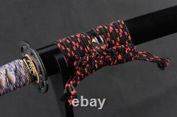 Folded Steel Japanese Katana Sword Clay Tempered High Carbon Steel Full Tang
