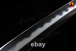 Folded and Clay-tempered Damascus Steel Japanese Sword Wakizashi Stingskin Saya