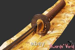 Folded steel japanese samurai katana sword clay tempered 1095 carbon steel sharp