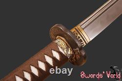 Folded steel japanese samurai katana sword clay tempered 1095 carbon steel sharp