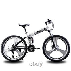 Folding 26 inch carbon steel 21 speed double disc variable speed mountain bike
