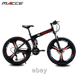 Folding 26 inch carbon steel 21 speed double disc variable speed mountain bike