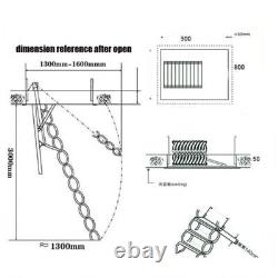 Folding Loft Ladder Stairs Carbon Steel 31.5x35.4in Black Loft Ladder Stair