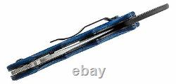 Fox Karambit Folding Knife 3.20 N690 Steel Blade Blue Twill Carbon Fiber Handle