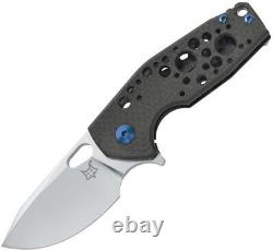 Fox Suru Pocket Knife Carbon Fiber Black Framelock Folding M390 Blade 526CFBL