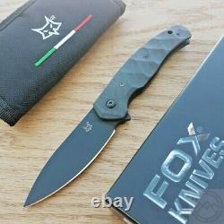 Fox Ziggy Linerlock Folding Knife 3.13 N690Co Steel Blade Carbon Fiber Handle