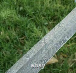 GK High Carbon Damascus folded Steel Viking Sword Full Tang Handmade Razor Sharp
