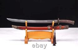 Hand Forged Chinese Sword Broadsword Damascus Folded Carbon Steel Blade Qing Dao