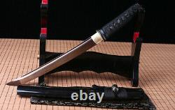 Hand forged Japanese tanto Sword red&Black Folded Steel Full Tang Sharp Blade