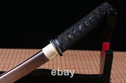 Hand forged Japanese tanto Sword red&Black Folded Steel Full Tang Sharp Blade