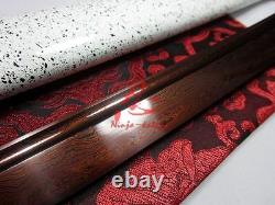 Handforged red blade wave tsuba titanium adsorb folded steel sharpened sword