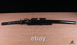 Handmade Black Folded Steel Japanese Samurai Katana Sword Full Tang sharp blade
