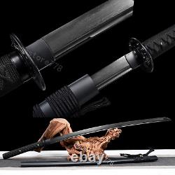 Handmade Black Folded Steel Japanese Samurai Sword katana Full Tang Sharp Blade