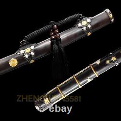 Handmade Brass Saya samurai sword Saber Sharp Folded Steel Blade Katana Tachi