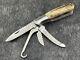 Handmade D2 Carbon Steel 4 Blade Pocket Knife Folding Stag Horn Knife Withsheath