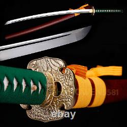 Handmade Folded Carbon Blade Steel katana Japanese Samurai Full Tang Sharp Sword