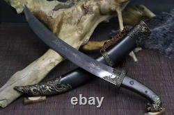 Handmade Mongolian Sharp Folded 60HRC Carbon Steel Sword Cavalry Sabre Full Tang