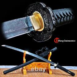 Handmade Sharp Japanese Samurai Katana Damascus Folded Steel Full Tang Sword