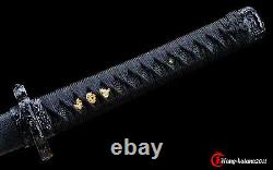 Handmade Sharp Japanese Samurai Katana Damascus Folded Steel Full Tang Sword