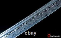 Handmade Sharp Japanese Samurai Katana Damascus Folded Steel Full Tang Sword