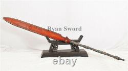 Handmade Spear Folded Steel with Cow Leather Sheath Sharpened-Ryan1345
