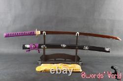 High carbon steel Japanese Samurai Katana Folded steel Electroplating red blade