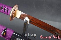 High carbon steel Japanese Samurai Katana Folded steel Electroplating red blade