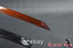 High carbon steel Japanese Samurai Katana Folded steel Electroplating red blade