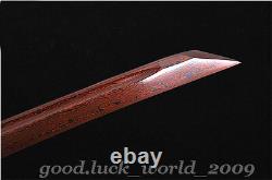 Japan Samurai Sword Folding Steel Red Black Blade Razor Sharp Blade Battle Ready