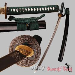 Japanese Katana Sword Full Tang Clay Tempered Folded 1095 Carbon Steel Sharp