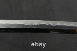 Japanese Samurai Katana Sword Clay Tempered Folded Steel Blade Brass Fittings