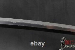 Japanese Samurai Katana Sword Kobuse Bare Blade Clay Tempered Folded Steel