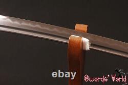 Japanese Wakizashi Warrior Sword CLAY TEMPERED FOLDED 1095 carbon STEEL Blade