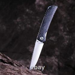 KATSU Folding Pocket Japanese Knife Carbon Fiber Handle EDC Knife with154CM Ste