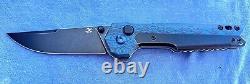 Kansept EDC Tac Folding Pocket Knife Titanium/CF Handle S35VN Blade Button Lock