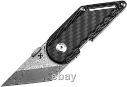 Kansept K3045A1 Pinkerton Dash 1.69 Damascus Blade Black Folding Knife