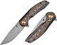 Kansept Knives Accipiter Folding Knife 3.63 Damascus Steel Blade Titanium/cf