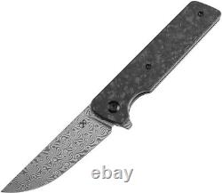 Kansept Knives Anomaly Linerlock Carbon Fiber Folding Damascus Knife 2038A6