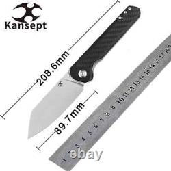 Kansept Knives Bulldozer Folding Knife 3.56 CPM-S35VN Steel Blade Carbon Fiber