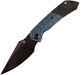Kansept Knives Fenrir Titanium & Blue Carbon Fiber Folding S35vn Knife 1034a11